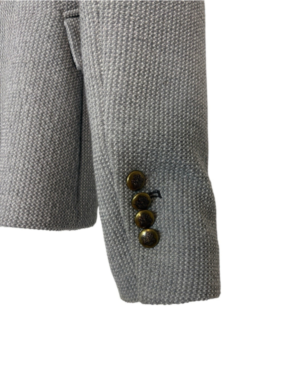 Zara Knit Blazer Jacket Gray Textured Tailored Old Money Preppy Size S - Picture 8 of 11